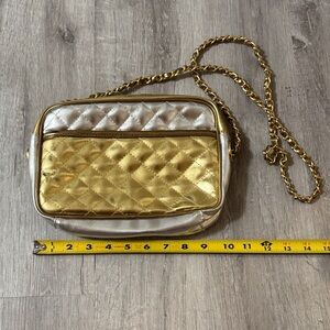 Gold and Silver Quilted Chain Bag